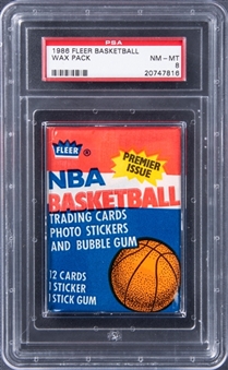 1986/87 Fleer Basketball Unopened Wax Pack – PSA NM-MT 8